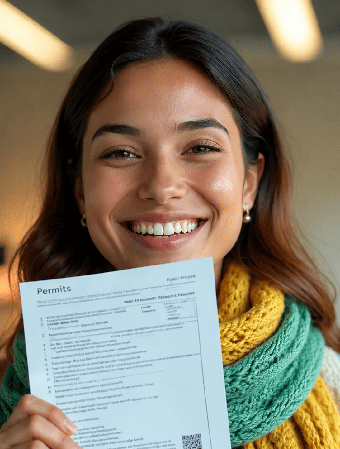Mujer con documentos